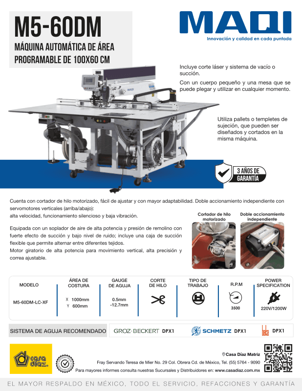 M5-60DM-LC-XF - Área Programable 100x60cm Laser