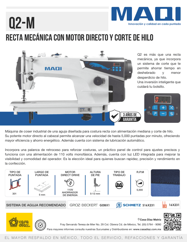 Q2-M - Recta con Corte de Hilo