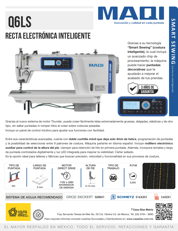 Q6LS-M-4C-I - Recta Electrónica Cama Extendida