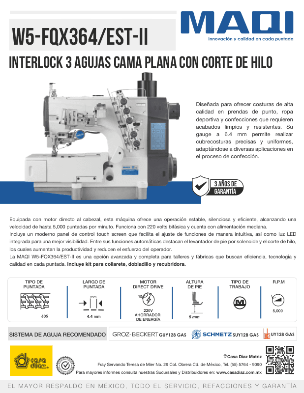 W5-FQX364/EST-II - Interlock Electrónica Cama Plana